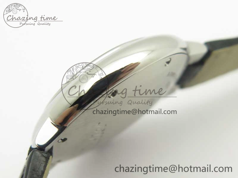 Ballon Bleu 33mm SS AF 1:1 Best Edition White Textured Dial On Black Leather Strap Cal.076