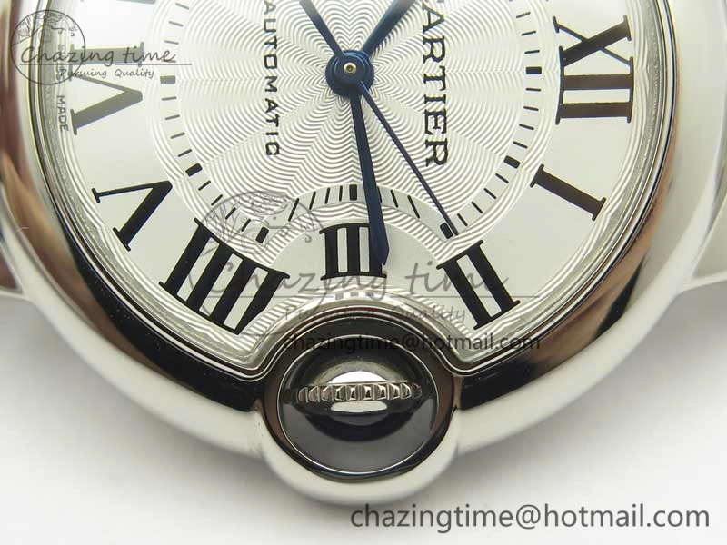 Ballon Bleu 33mm SS AF 1:1 Best Edition White Textured Dial On SS Bracelet Cal.076