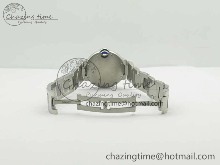 Ballon Bleu 33mm SS AF 1:1 Best Edition White Textured Dial On SS Bracelet Cal.076