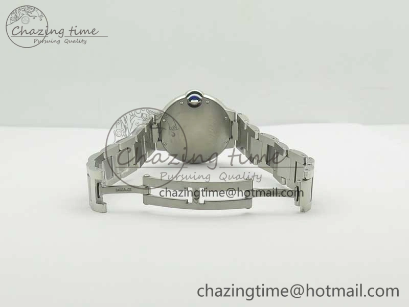 Ballon Bleu 33mm SS AF 1:1 Best Edition White Textured Dial On SS Bracelet Cal.076