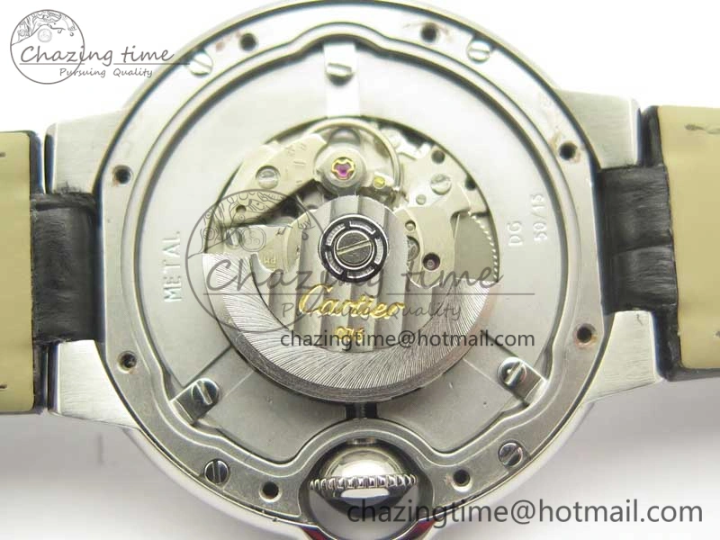 Ballon Bleu 33mm SS AF 1:1 Best Edition White Textured Dial on Black Leather Strap SEIKO NH05A
