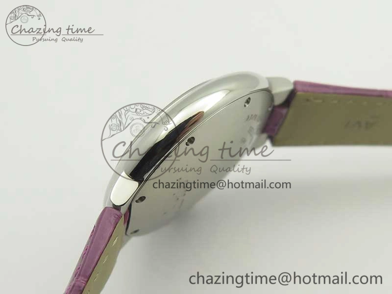 Ballon Bleu 33mm SS AF 1:1 Best Edition White Textured Dial on Crocodile Strap Jap Quartz