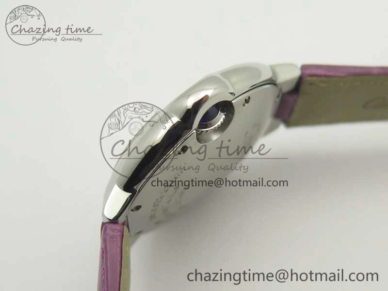 Ballon Bleu 33mm SS AF 1:1 Best Edition White Textured Dial on Crocodile Strap Jap Quartz