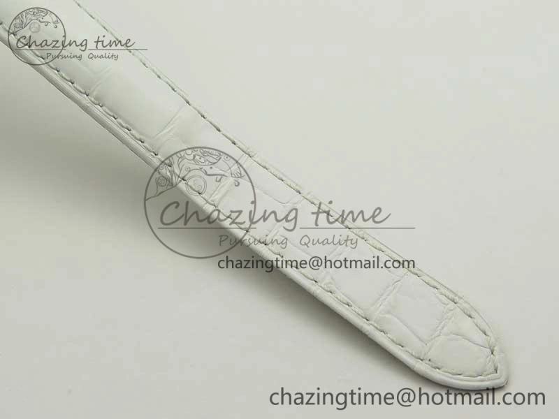 Ballon Bleu 33mm SS AF 1:1 Best Edition White Textured Dial on Crocodile Strap Jap Quartz