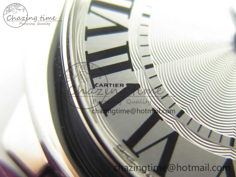Ballon Bleu 33mm SS AF 1:1 Best Edition White Textured Dial on Crocodile Strap Jap Quartz