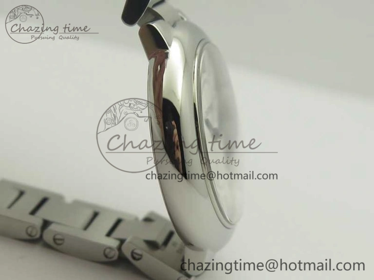 Ballon Bleu 33mm SS AF 1:1 Best Edition White Textured Dial on SS Bracelet Jap Quartz