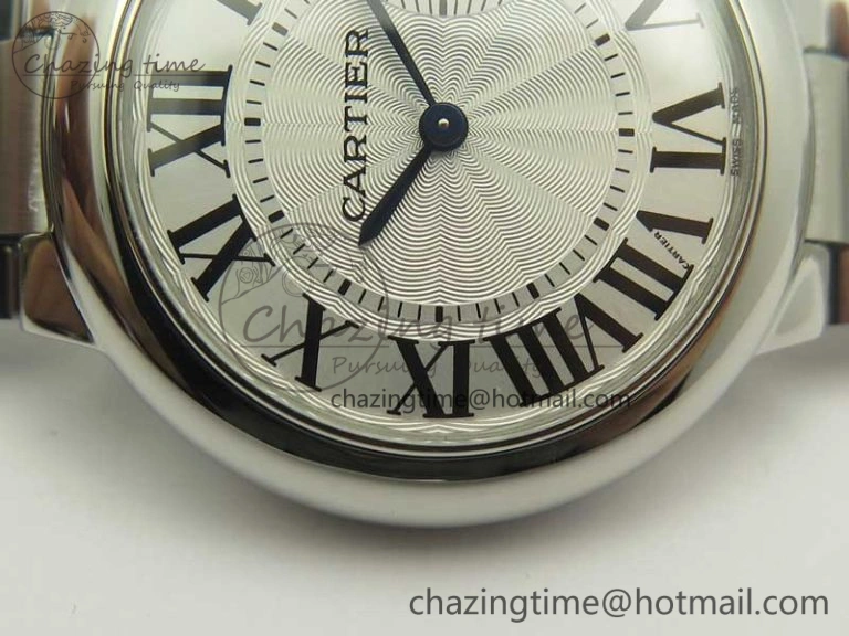 Ballon Bleu 33mm SS AF 1:1 Best Edition White Textured Dial on SS Bracelet Jap Quartz