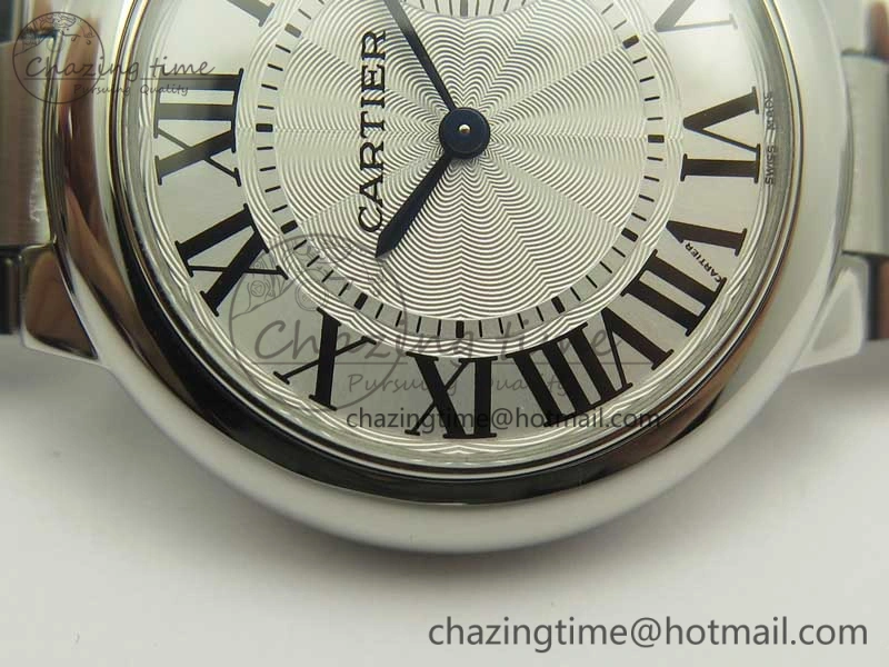 Ballon Bleu 33mm SS AF 1:1 Best Edition White Textured Dial on SS Bracelet Jap Quartz