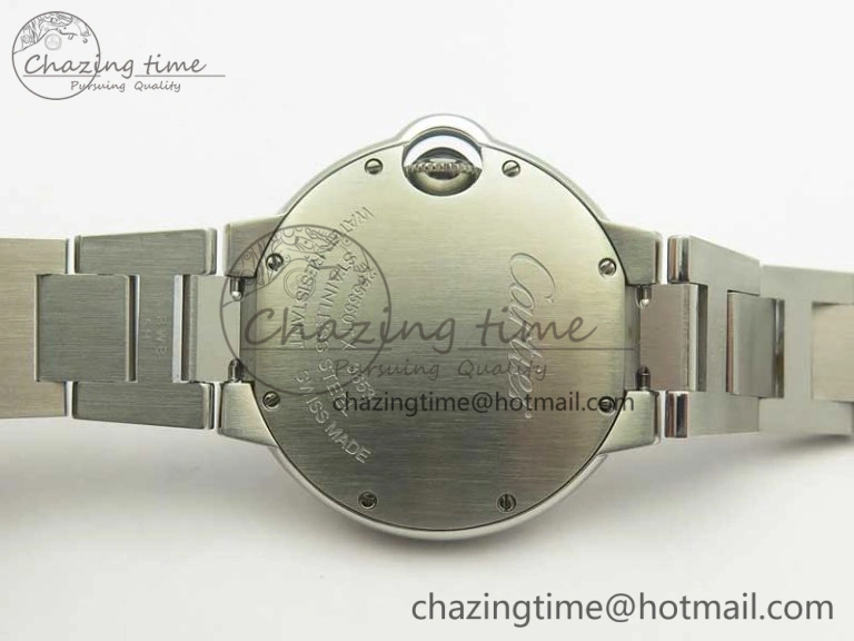 Ballon Bleu 33mm SS AF 1:1 Best Edition White Textured Dial on SS Bracelet Jap Quartz