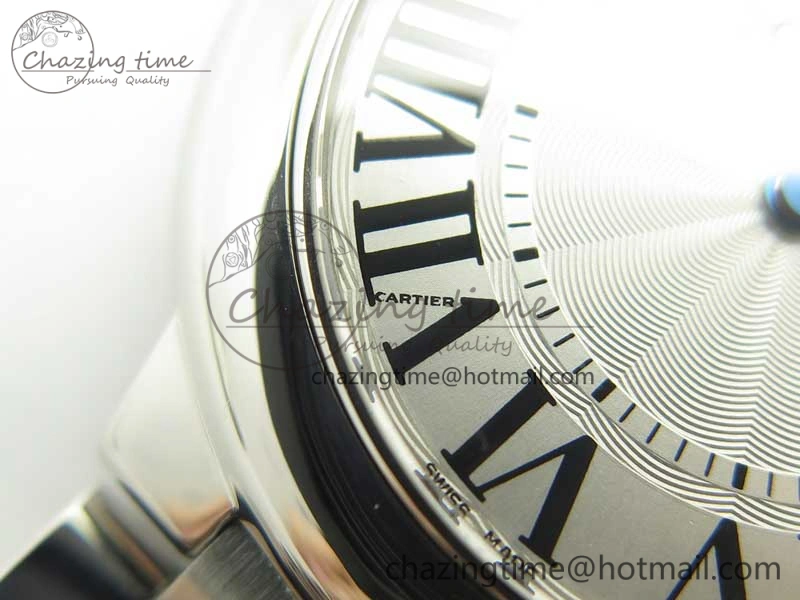 Ballon Bleu 33mm SS AF 1:1 Best Edition White Textured Dial on SS Bracelet Jap Quartz