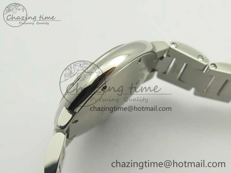 Ballon Bleu 33mm SS AF 1:1 Best Edition White Textured Dial on SS Bracelet Jap Quartz