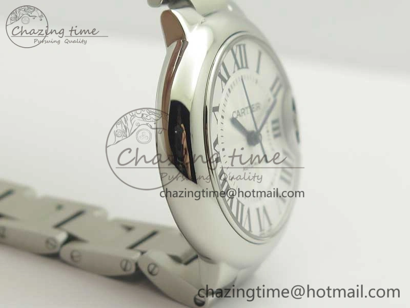 Ballon Bleu 33mm SS AF 1:1 Best Edition White Textured Dial on SS Bracelet SEIKO NH05A