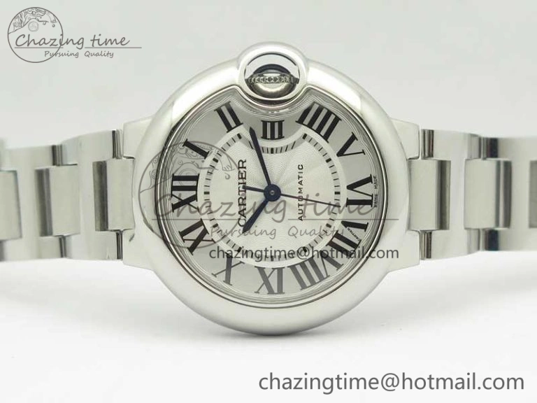 Ballon Bleu 33mm SS AF 1:1 Best Edition White Textured Dial on SS Bracelet SEIKO NH05A