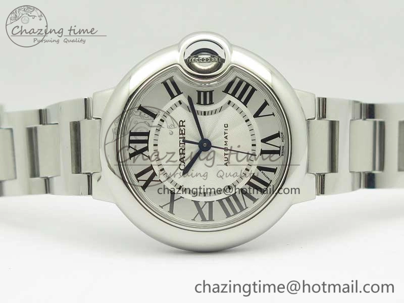 Ballon Bleu 33mm SS AF 1:1 Best Edition White Textured Dial on SS Bracelet SEIKO NH05A