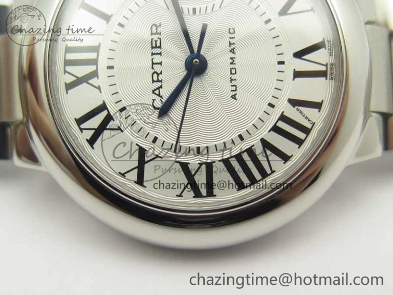 Ballon Bleu 33mm SS AF 1:1 Best Edition White Textured Dial on SS Bracelet SEIKO NH05A