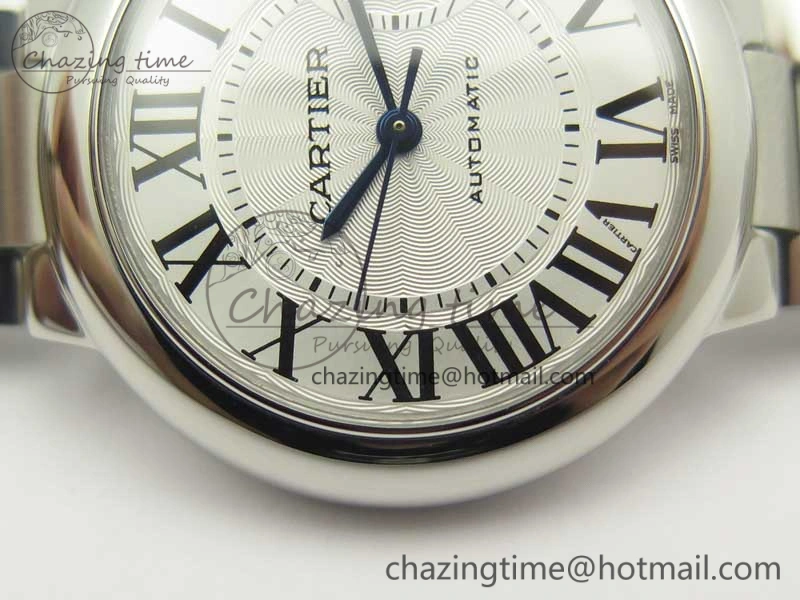 Ballon Bleu 33mm SS AF 1:1 Best Edition White Textured Dial on SS Bracelet SEIKO NH05A