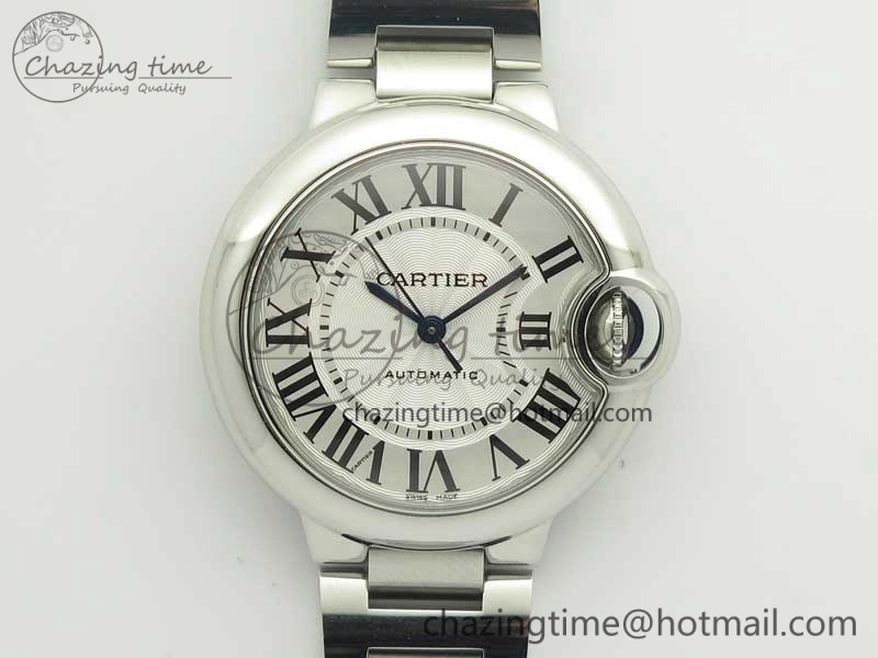 Ballon Bleu 33mm SS AF 1:1 Best Edition White Textured Dial on SS Bracelet SEIKO NH05A