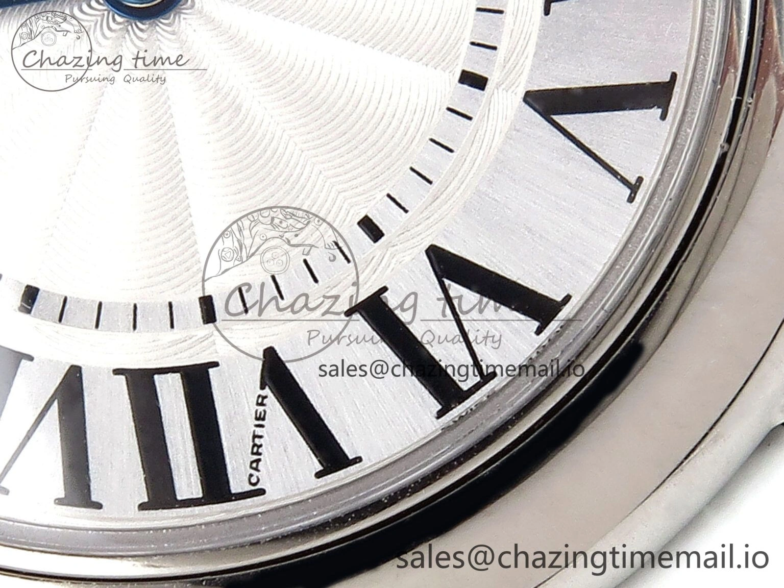 Ballon Bleu 33mm SS AF 1:1 Best Edition White Textured Dial on White Crocodile Strap Jap Quartz
