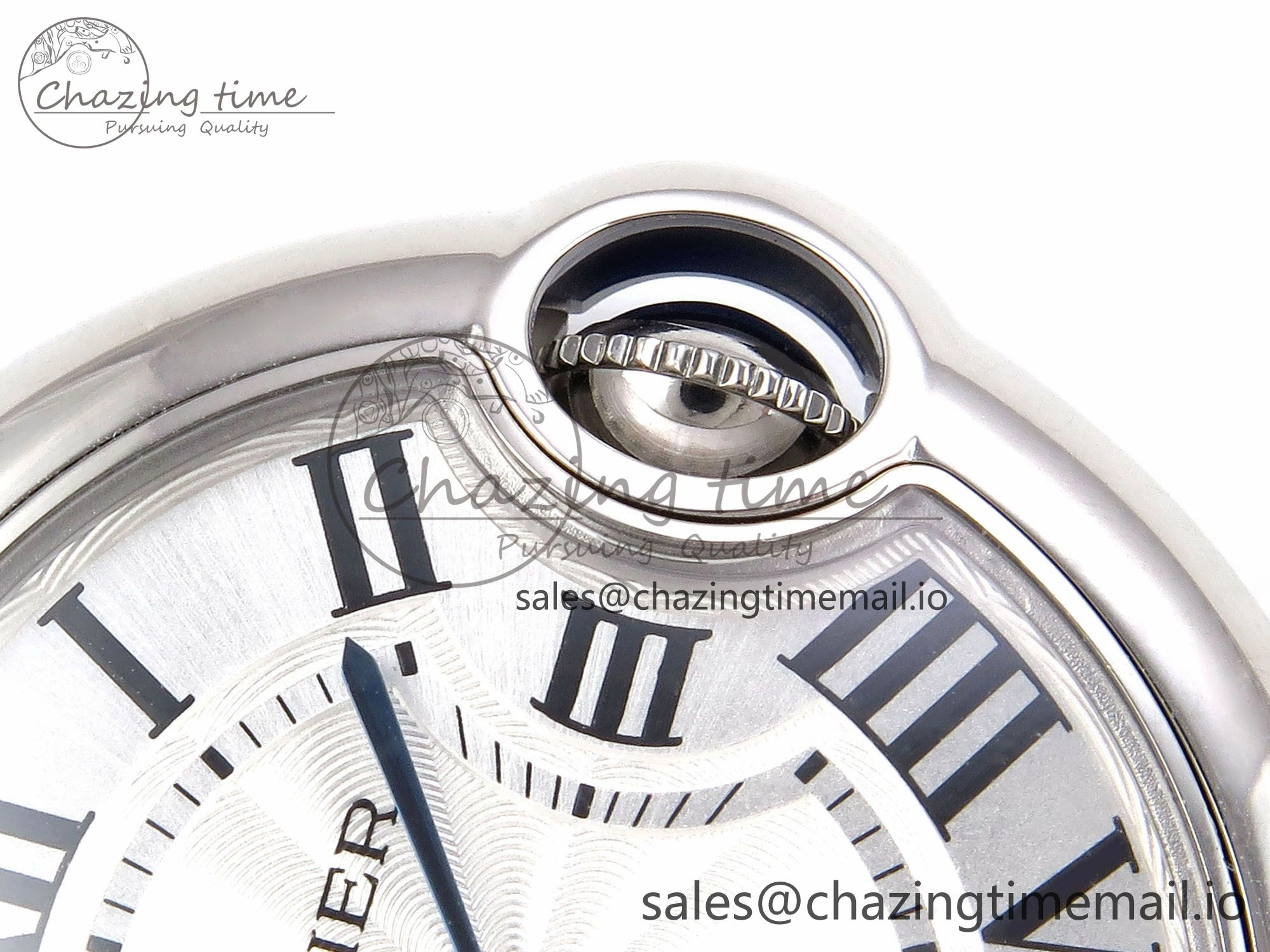Ballon Bleu 33mm SS AF 1:1 Best Edition White Textured Dial on White Crocodile Strap Jap Quartz