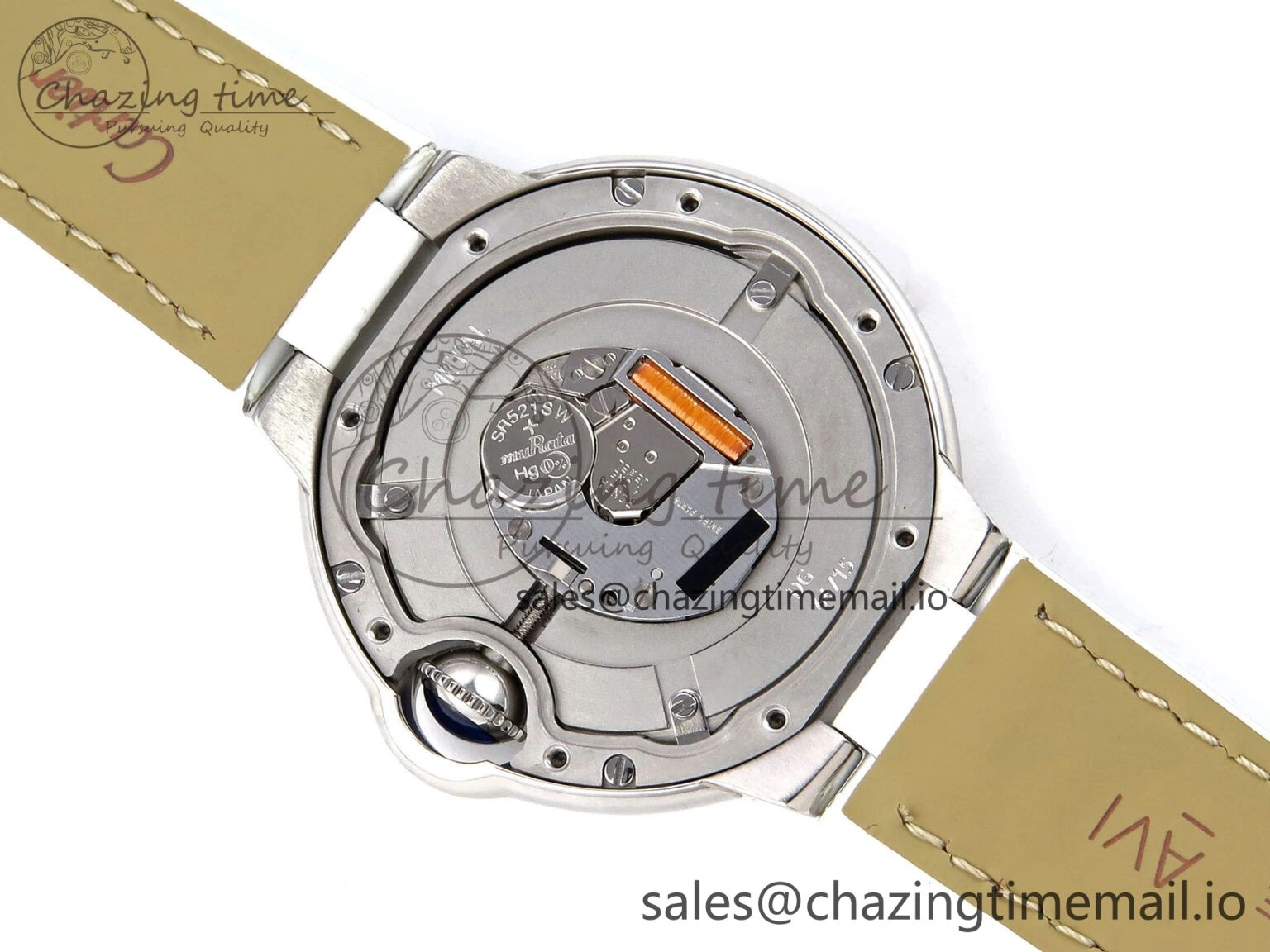 Ballon Bleu 33mm SS AF 1:1 Best Edition White Textured Dial on White Crocodile Strap Jap Quartz