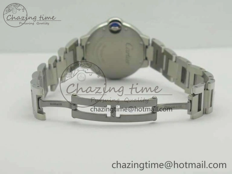 Ballon Bleu 33mm SS Diamond Bezel V6F 1:1 Best Edition White MOP Dial On SS Bracelet Quartz