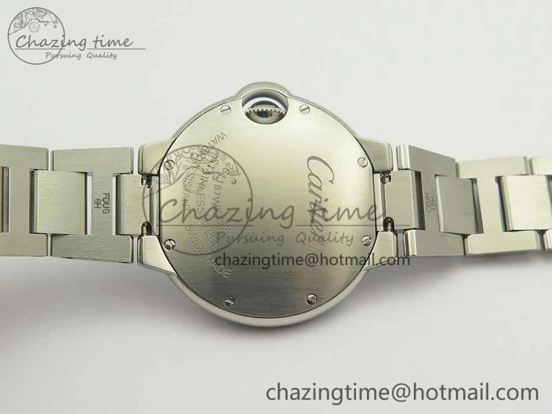 Ballon Bleu 33mm SS Diamond Bezel V6F 1:1 Best Edition White MOP Dial On SS Bracelet Quartz
