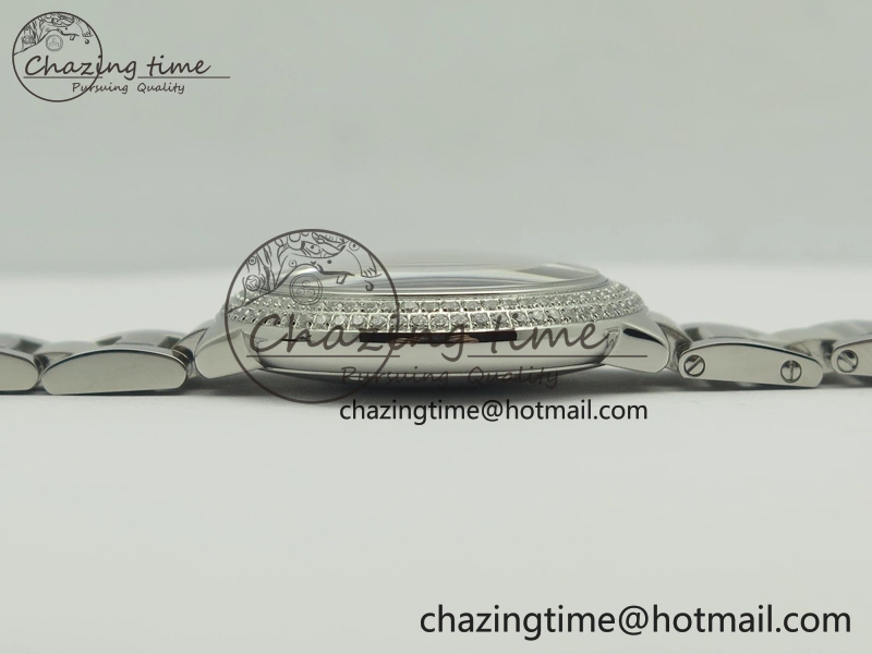 Ballon Bleu 33mm SS Diamond Bezel V6F 1:1 Best Edition White MOP Dial On SS Bracelet Quartz