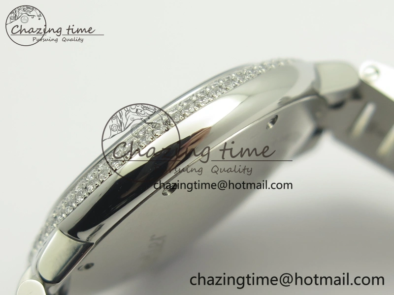 Ballon Bleu 33mm SS Diamond Bezel V6F 1:1 Best Edition White MOP Dial On SS Bracelet Quartz
