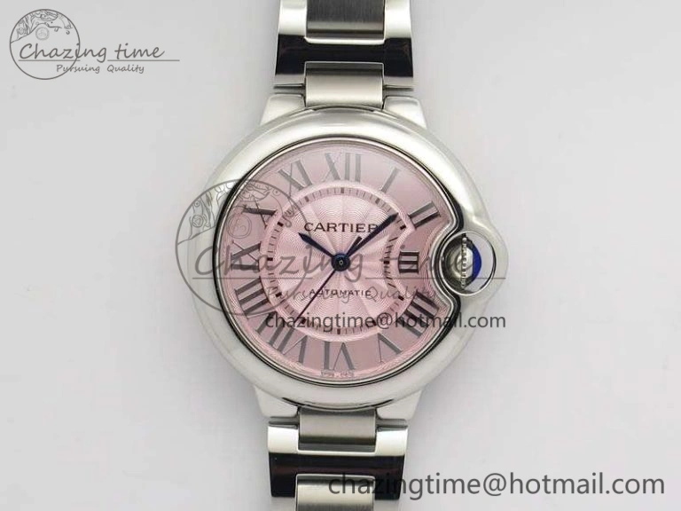 Ballon Bleu 33mm SS TW 1:1 Best Edition Pink Textured Dial On SS Bracelet SEIKO NH05A