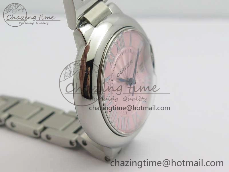 Ballon Bleu 33mm SS TW 1:1 Best Edition Pink Textured Dial On SS Bracelet SEIKO NH05A