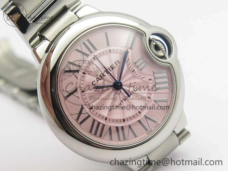 Ballon Bleu 33mm SS TW 1:1 Best Edition Pink Textured Dial On SS Bracelet SEIKO NH05A