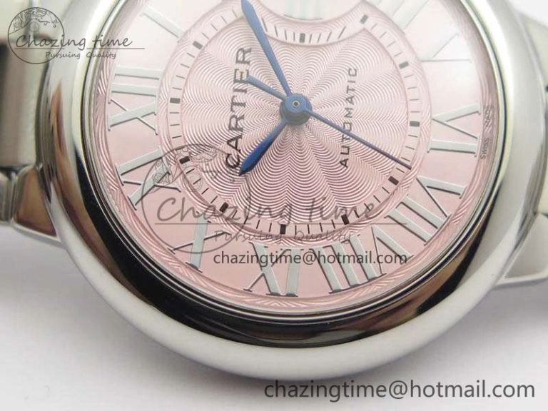 Ballon Bleu 33mm SS TW 1:1 Best Edition Pink Textured Dial On SS Bracelet SEIKO NH05A