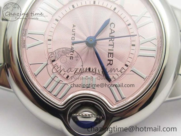 Ballon Bleu 33mm SS TW 1:1 Best Edition Pink Textured Dial On SS Bracelet SEIKO NH05A