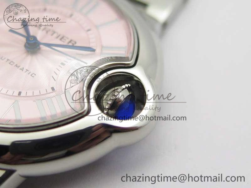 Ballon Bleu 33mm SS TW 1:1 Best Edition Pink Textured Dial On SS Bracelet SEIKO NH05A