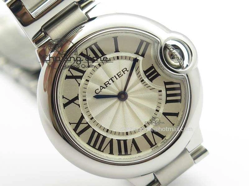 Ballon Bleu 33mm SS TW 1:1 Best Edition White Dial On SS Bracelet Ronda Quartz