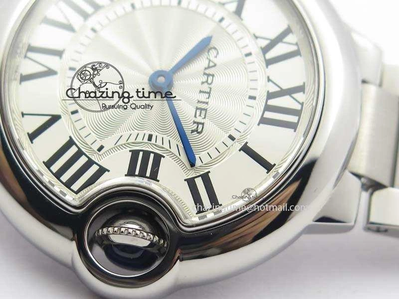 Ballon Bleu 33mm SS TW 1:1 Best Edition White Dial On SS Bracelet Ronda Quartz