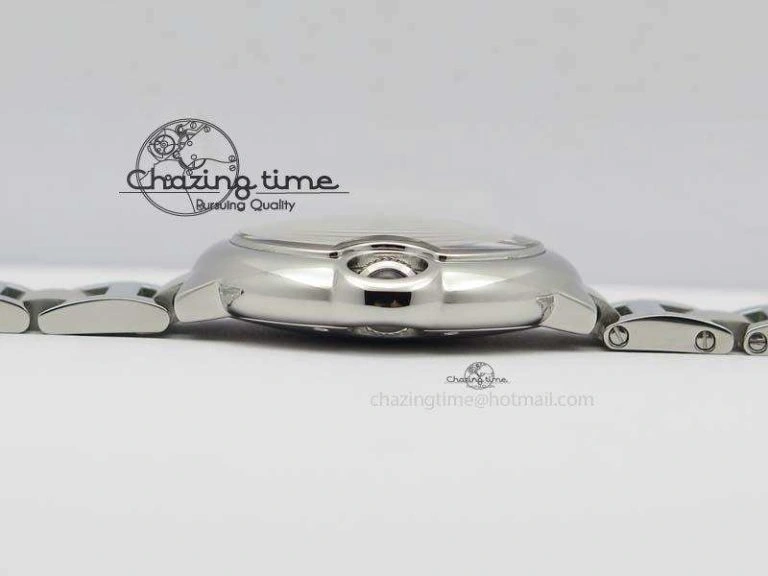 Ballon Bleu 33mm SS TW 1:1 Best Edition White Dial On SS Bracelet Ronda Quartz