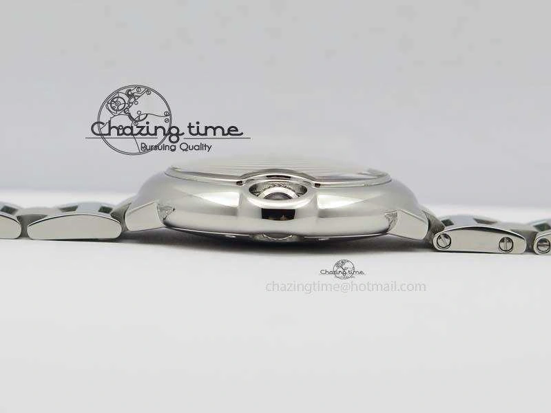 Ballon Bleu 33mm SS TW 1:1 Best Edition White Dial On SS Bracelet Ronda Quartz