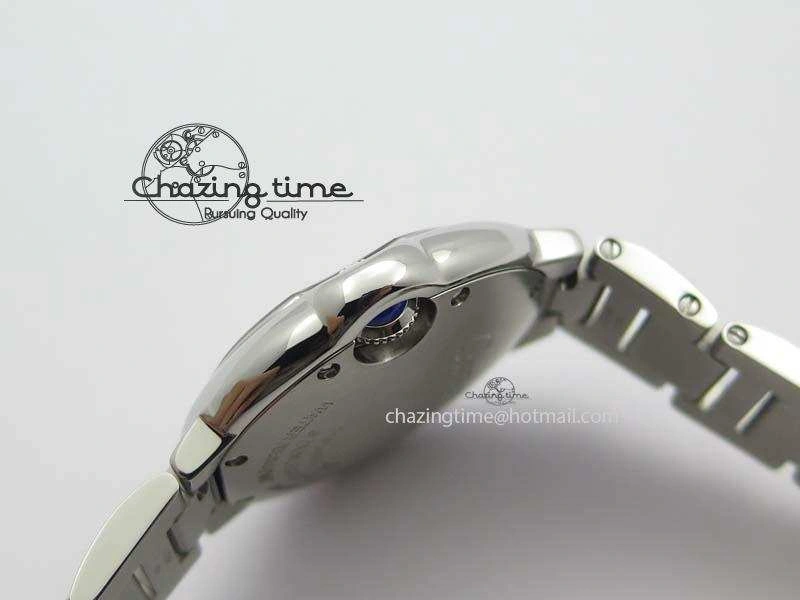 Ballon Bleu 33mm SS TW 1:1 Best Edition White Dial On SS Bracelet Ronda Quartz