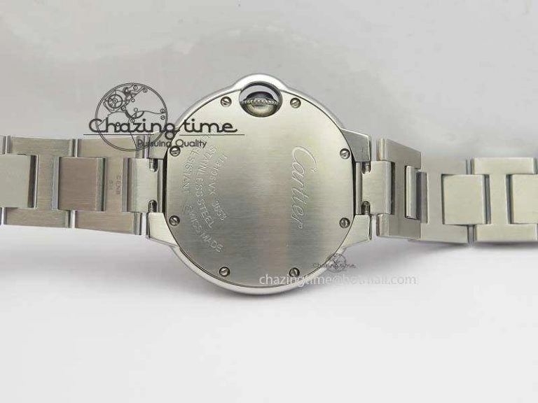 Ballon Bleu 33mm SS TW 1:1 Best Edition White Dial On SS Bracelet Ronda Quartz