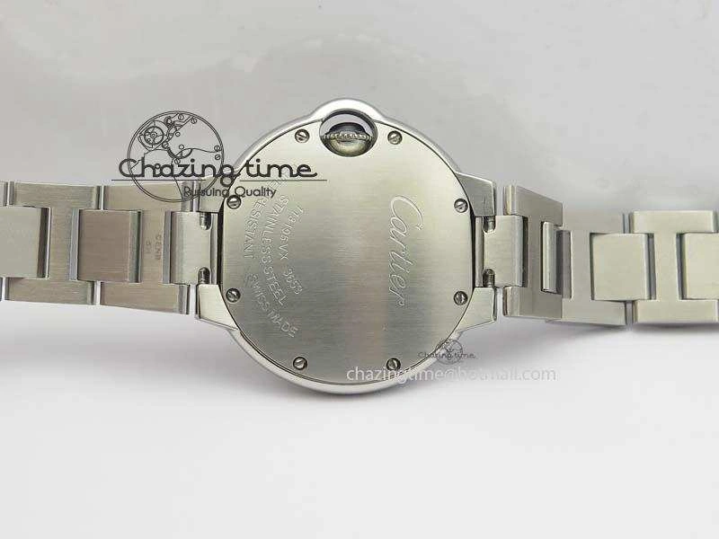 Ballon Bleu 33mm SS TW 1:1 Best Edition White Dial On SS Bracelet Ronda Quartz
