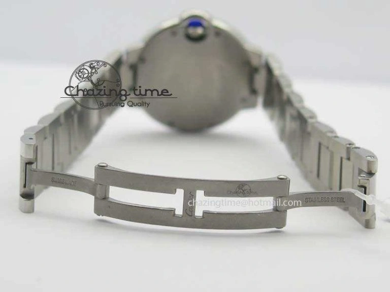 Ballon Bleu 33mm SS TW 1:1 Best Edition White Dial On SS Bracelet Ronda Quartz