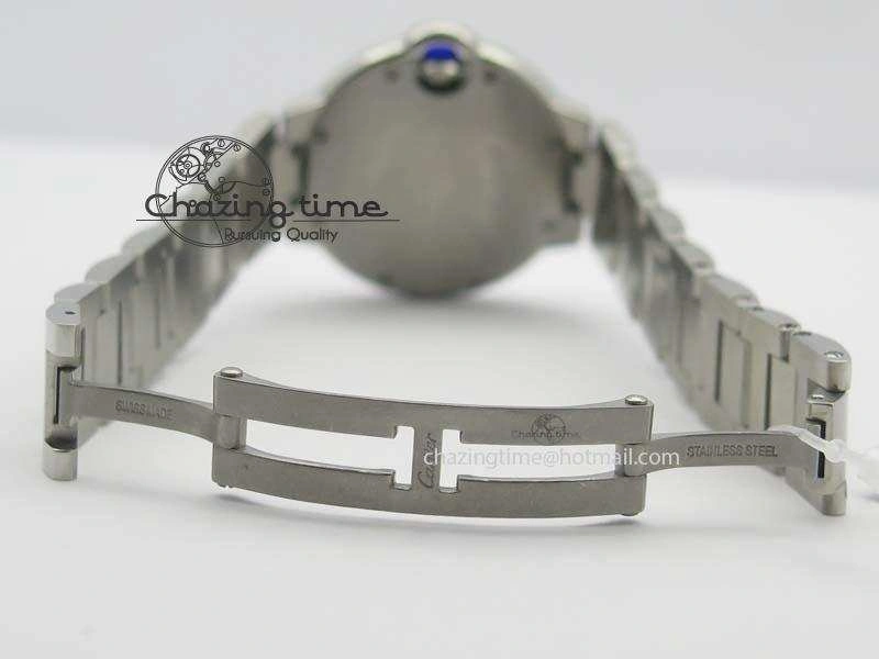 Ballon Bleu 33mm SS TW 1:1 Best Edition White Dial On SS Bracelet Ronda Quartz