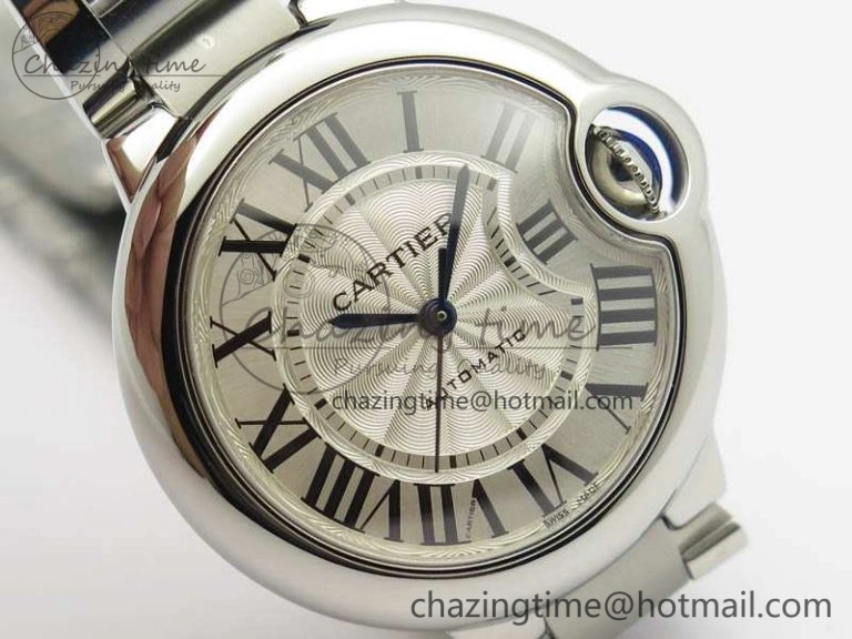 Ballon Bleu 33mm SS TW 1:1 Best Edition White Textured Dial On SS Bracelet SEIKO NH05A