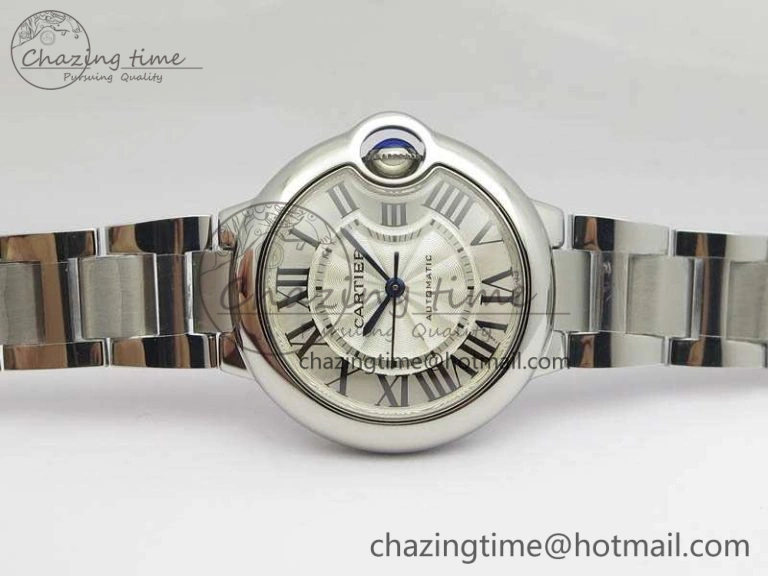 Ballon Bleu 33mm SS TW 1:1 Best Edition White Textured Dial On SS Bracelet SEIKO NH05A