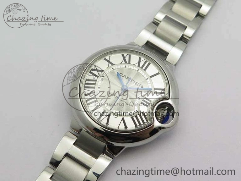 Ballon Bleu 33mm SS TW 1:1 Best Edition White Textured Dial On SS Bracelet SEIKO NH05A