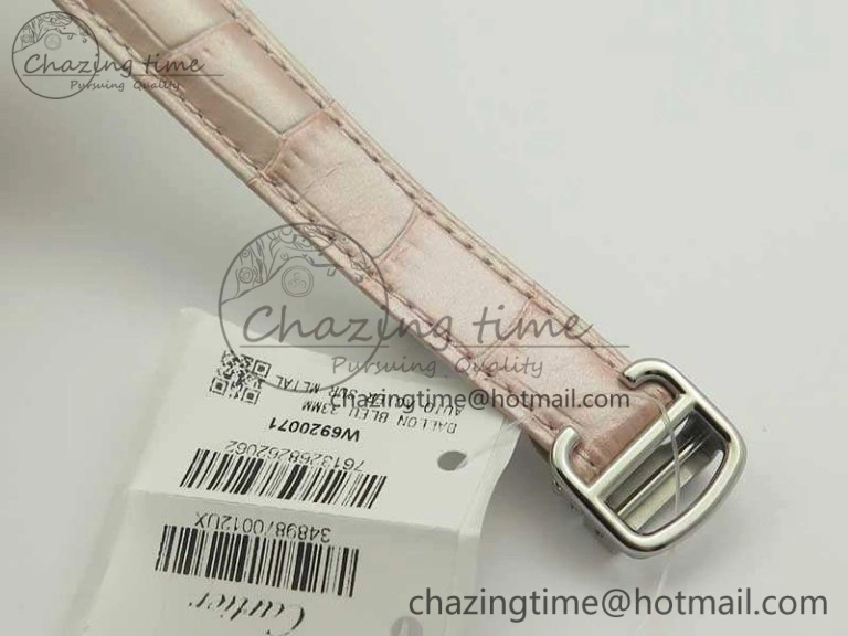 Ballon Bleu 33mm SS V6F 1:1 Best Edition Pink MOP Dial On Pink Leather Strap SEIKO NH05A