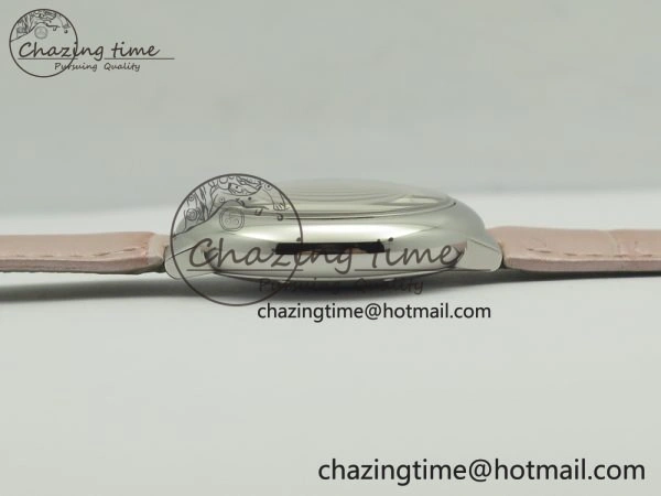 Ballon Bleu 33mm SS V6F 1:1 Best Edition Pink MOP Dial On Pink Leather Strap SEIKO NH05A