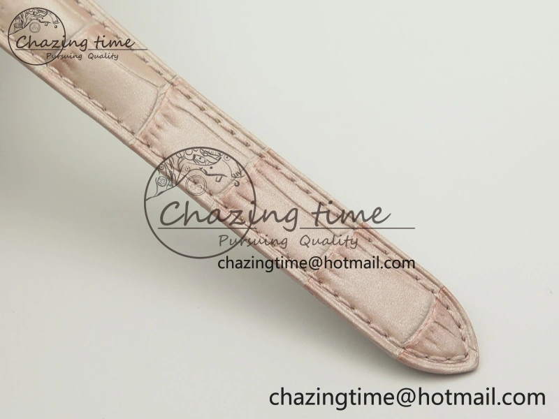 Ballon Bleu 33mm SS V6F 1:1 Best Edition Pink MOP Dial On Pink Leather Strap SEIKO NH05A