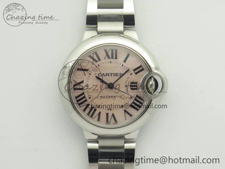 Ballon Bleu 33mm SS V6F 1:1 Best Edition Pink MOP Dial On SS Bracelet SEIKO NH05A